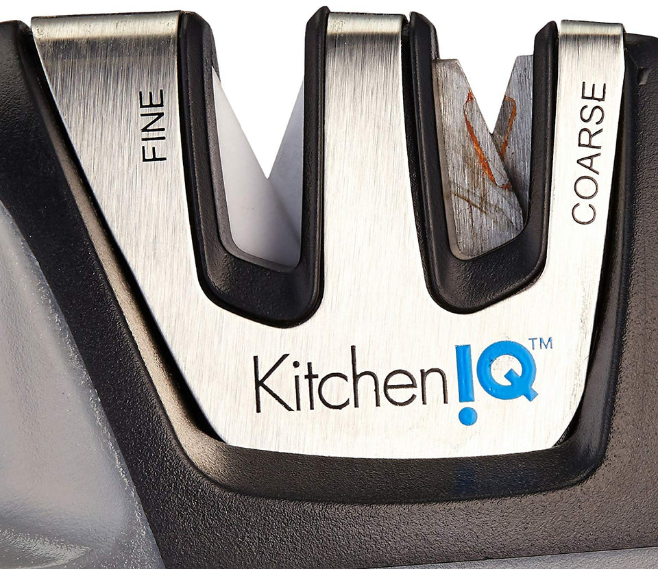 KitchenIQ 50009 Edge Grip 2-Stage Knife Sharpener, Black